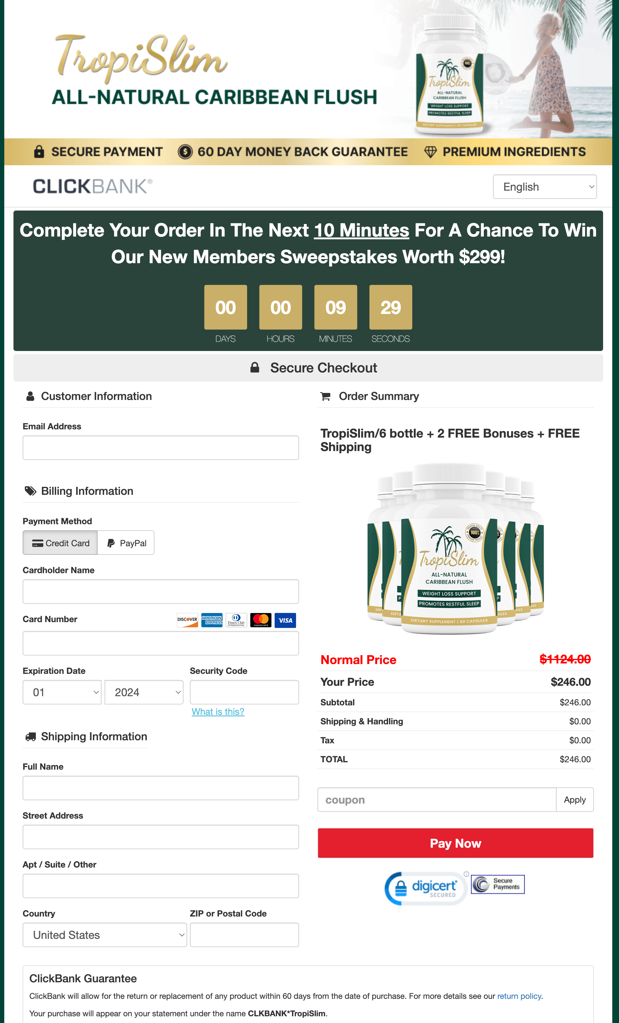 TropiSlim - Order Page